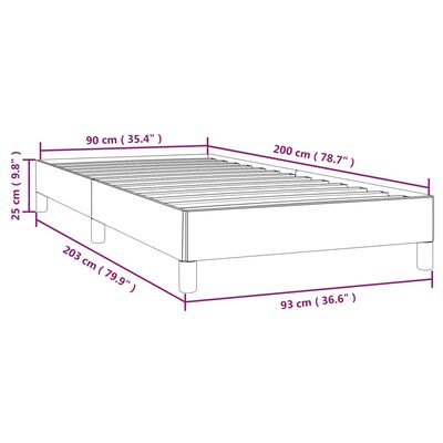 vidaXL Bed Frame without Mattress Dark Grey 92x187 cm Single Fabric