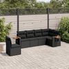 vidaXL 6 Piece Garden Sofa Set with Cushions Black Poly Rattan