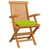 vidaXL Garden Chairs with Bright Green Cushions 3 pcs Solid Teak Wood