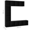 vidaXL 3 Piece Book/TV Cabinet Set Black 180x30x180 cm