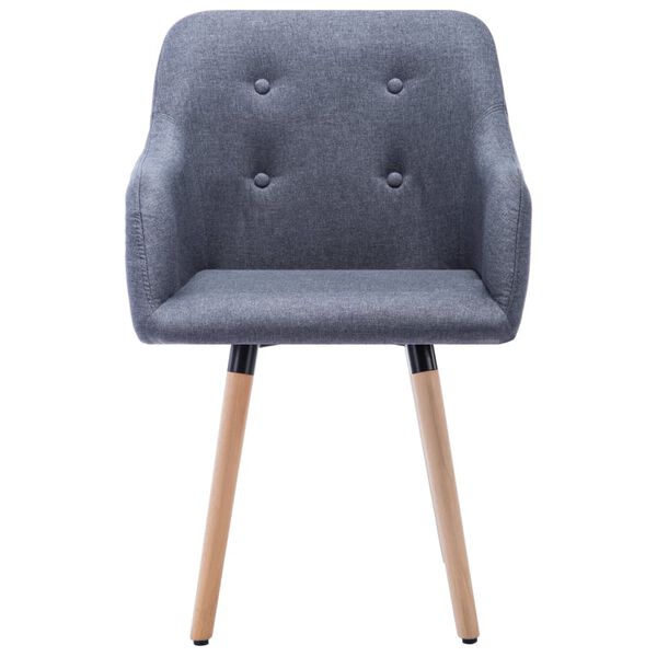 vidaXL Dining Chairs 2 pcs Dark Grey Fabric