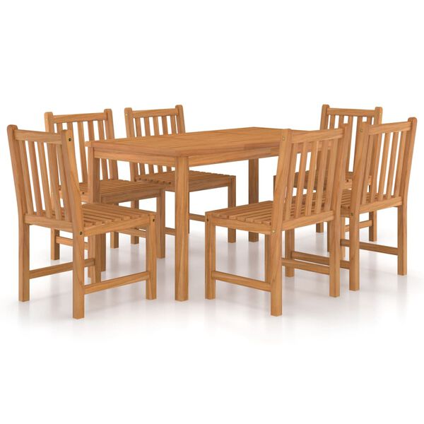 vidaXL 7 Piece Garden Dining Set 140x80 cm Solid Teak Wood