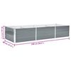 vidaXL Garden Raised Bed Galvanised Steel 240x80x45 cm Grey