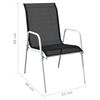 vidaXL Stackable Garden Chairs 4 pcs Steel and Textilene Black
