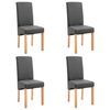 vidaXL Side Chair | Set of 4 | Grey | Polyester fabric and wood | Standard