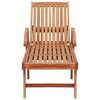 vidaXL Sun Lounger with Green Cushion Solid Teak Wood