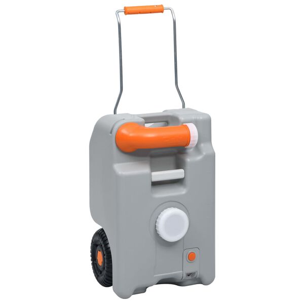 vidaXL Wheeled Water Tank for Camping 25 L Grey
