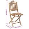 vidaXL Folding Garden Chairs 2 pcs with Cushions Bamboo