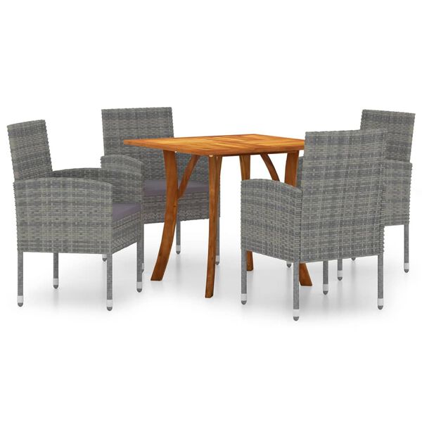 vidaXL 5 Piece Garden Dining Set Anthracite