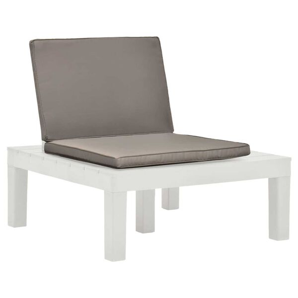 vidaXL 5 Piece Garden Lounge Set Plastic White