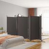vidaXL 6-Panel Room Divider Brown 520x180 cm Fabric