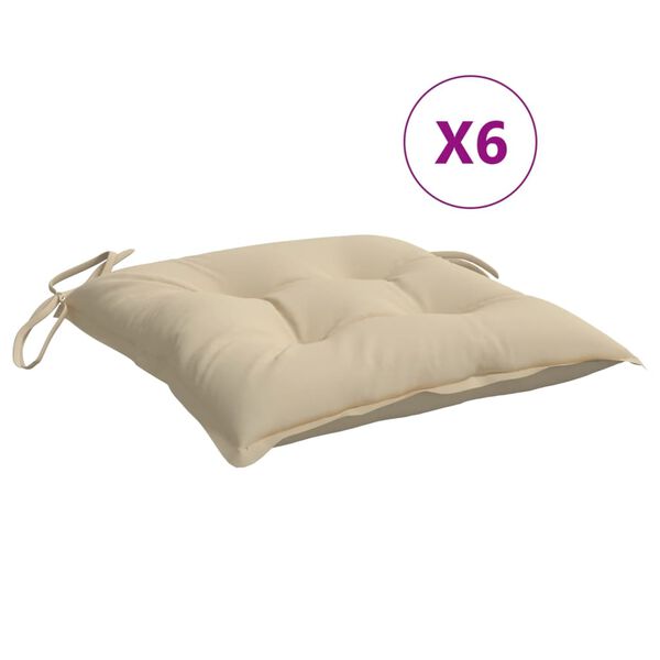 vidaXL Pallet Cushions 6pcs Beige 50x50x7 cm Oxford Fabric