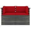 vidaXL Garden 2-Seater Pallet Sofa with Cushions Solid Pinewood