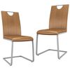 vidaXL Dining Chairs 2 pcs Brown Faux Leather