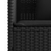 vidaXL Garden Bench with Cushions Black Poly Rattan