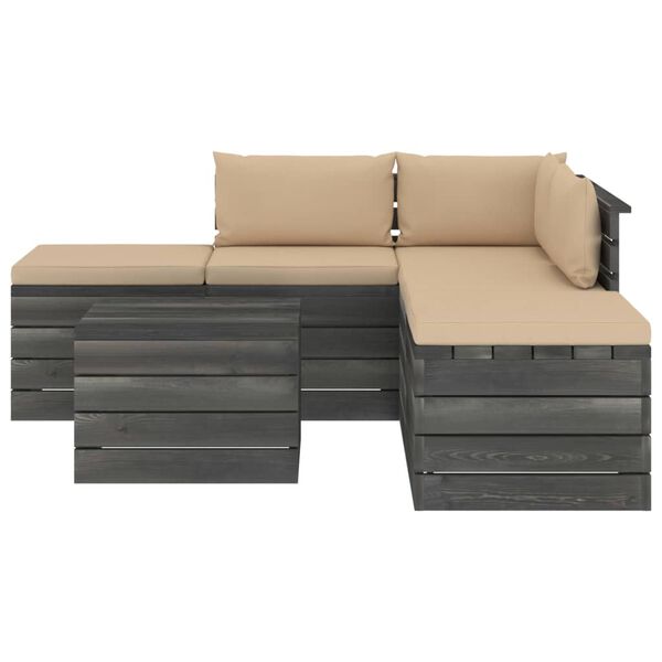 vidaXL 6 Piece Garden Pallet Lounge Set with Cushions Solid Pinewood