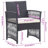 vidaXL Garden Armchairs with Cushions 2 pcs Black Poly Rattan