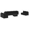 vidaXL 9 Piece Garden Lounge Set with Cushions Poly Rattan Black