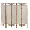 vidaXL Folding 5-Panel Room Divider Bamboo and Canvas 200 cm