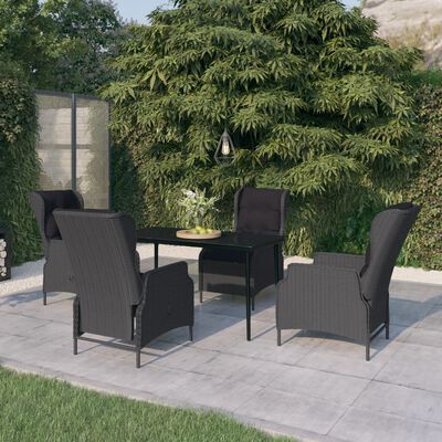 vidaXL 5 Piece Garden Dining Set Dark Grey