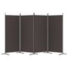 vidaXL 4-Panel Room Divider Brown 346x180 cm Fabric