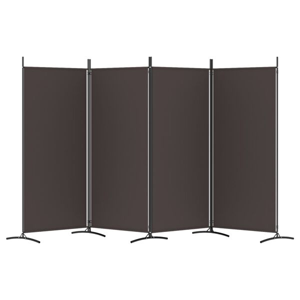 vidaXL 4-Panel Room Divider Brown 346x180 cm Fabric