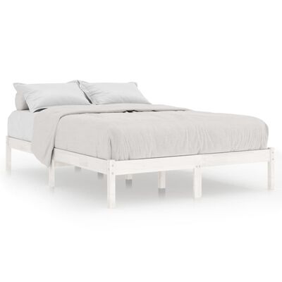 vidaXL Bed Frame without Mattress White Solid Wood 140x200 cm