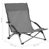 vidaXL Folding Beach Chairs 2 pcs Grey Fabric