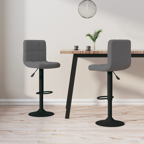 vidaXL Bar Stools 2 pcs Dark Grey Velvet
