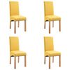 vidaXL Dining Chairs 4 pcs Yellow Fabric