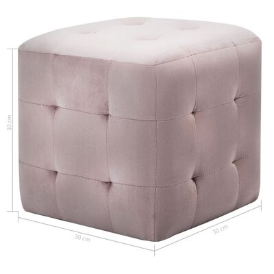 vidaXL Bedside Cabinets 2 pcs Pink 30x30x30 cm Velvet Fabric