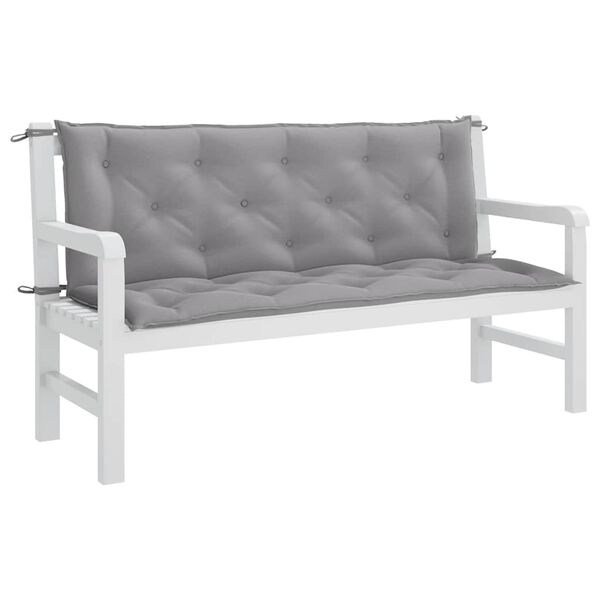 vidaXL Garden Bench Cushion Grey 150x(50+50)x7cm Oxford Fabric
