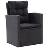 vidaXL 6 Piece Garden Lounge Set with Cushions Poly Rattan Black