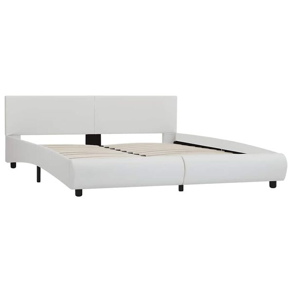vidaXL Bed Frame with LED without Mattress White 160x200 cm