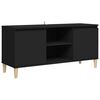 vidaXL TV Cabinet with Solid Wood Legs Black 103,5x35x50 cm