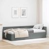 vidaXL Corner Bed Frame with Headboard Dark Grey 90 cm x 200 cm Velvet