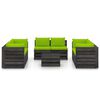 vidaXL 9 Piece Garden Lounge Set with Cushions Grey Impregnated Wood