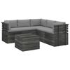 vidaXL 6 Piece Garden Pallet Lounge Set with Cushions Solid Pinewood