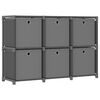 vidaXL 6-Cube Display Shelf with Boxes Grey 103x30x72,5 cm Fabric