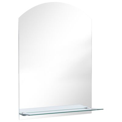 vidaXL Wall Mirror with Shelf 50x70 cm Tempered Glass