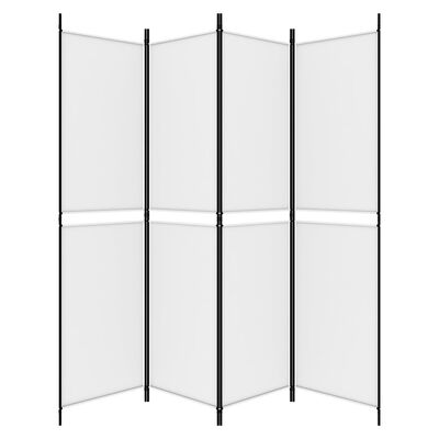 vidaXL 4-Panel Room Divider White 200x200 cm Fabric