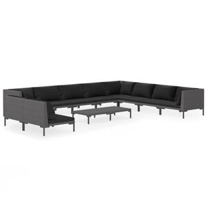 vidaXL Garden Lounge Set | Dark grey, Black