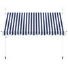 vidaXL Manual Retractable Awning 350 cm Blue and White Stripes