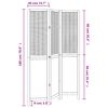 vidaXL Room Divider 3 Panels White Solid Wood Paulownia