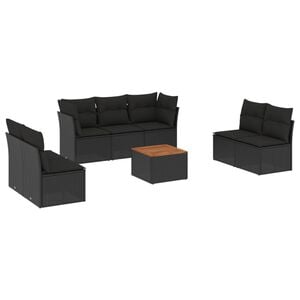 vidaXL Garden Sofa Set | Black