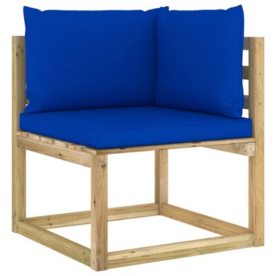 vidaXL 10 Piece Garden Lounge Set with Cushions Impregnated Pinewood
