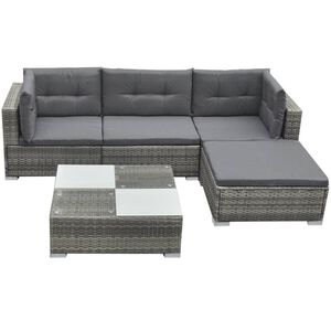 vidaXL Garden Furniture Set | Grey | Poly Rattan | Large | Modular