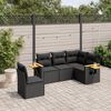 vidaXL 5 Piece Garden Sofa Set with Cushions Black Poly Rattan