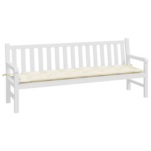 vidaXL Garden Bench Cushion Cream White 200x50x7 cm Oxford Fabric