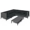 vidaXL Garden Lounge Set | Dark Grey | Powder-coated steel | Garden Lounge Set